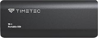 Timetec 2TB Portable External SSD USB3.2 Gen2 Type C Up to 550MB/s Ultra-Light Aluminum Mini External Solid State Drive with USB C to A Cable/USB A to C adapter for Desktops/Laptop/Mac/Mobile - Black