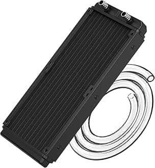 Clyxgs Water Cooling Radiator, 12 Pipe Aluminum Heat Exchanger Radiator with Tube for PC CPU Computer Water Cool System DC12V 240mm