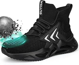 Steel Toe Shoes for Men Work Safety Shoes Industrial Construction Shoes Mid Cut Industrial Boot Work Sneakers Comfortable Lightweight Safety Shoes for Work