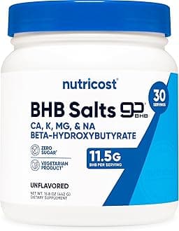 Keto BHB Exogenous Ketones 4-in-1 (30 Servings) 12g Beta-Hydroxybutyrate (BHB) Per Serving, (Unflavored) - Ketone Salts