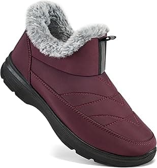 Ecetana Womens Winter Boots Snow Shoes 2025 Waterproof Warm Fur Lined Booties Slip on Ankle Boots for Walking