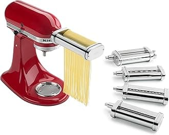 KitchenAid KSMPDX Pasta Deluxe Set Stand Mixer Attachment, Stainless Steel, 5 Piece (Pack of 1)