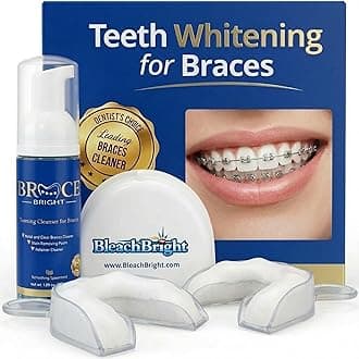 Teeth Whitening for Braces, Braces Cleaner Foam, Brace Teeth Whitening kit for Under Metal, Ceramic, Brackets & Wires. Cleaning Kit, Use w/Toothbrush or Trays No Sensitivity. Minty, Teens, Adults