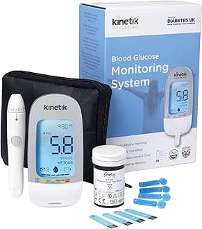 Kinetik Wellbeing Blood Sugar Monitor - Glucometer Kit for Diabetic Home Test...