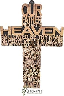 Our Father Prayer Wooden Wall Cross - Wall hanging Religious Décor with The lords Prayer Cross - Gift for any special Occasion