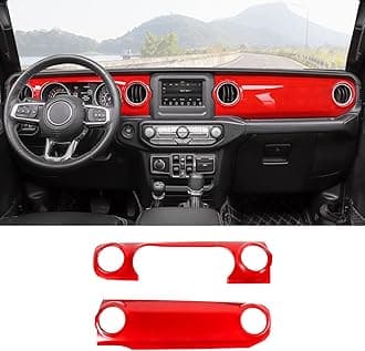 RT-TCZ Center Console Trim Cover Dashboard Control Panel Cover Decorative Interior Accessories for Jeep Wrangler JL JLU & Gladiator JT 2018-2023,Red