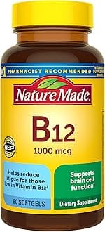 Vitamin B12 1000 mcg, Dietary Supplement for Energy Metabolism Support, B12 Vitamins 1000 mcg, 90 Softgels, 90 Day Supply
