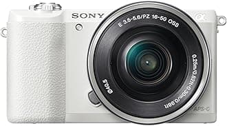 SonyILCE5100LW.CEC Compact System Camera with 16-50 Lens (24.3 MP, 180 Degrees Tiltable LCD, Fast Hybrid Auto Focus, Noise Reduction Feature, Wi-Fi and NFC) - White