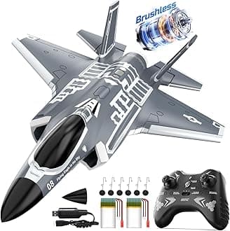 DEERC F35 4 Channel Brushless RC Plane for Adults Remote Control Airplane EDF Fighter Jet,2.4GHz 6-axis Gyro Stabilizer EPP RTF Hobby Glider Aircraft Plane Easy to Fly for Advance Player