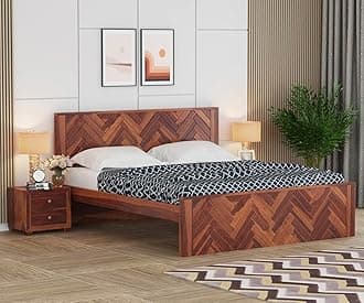 GF Furniture Solid Sheesham Wood Single Bed Frame– Sturdy and Comfortable Design with Headboard Space-Saving Solution for Kids or Adults Living,Guest Rooms Compact and Durable ((Dark Brown)