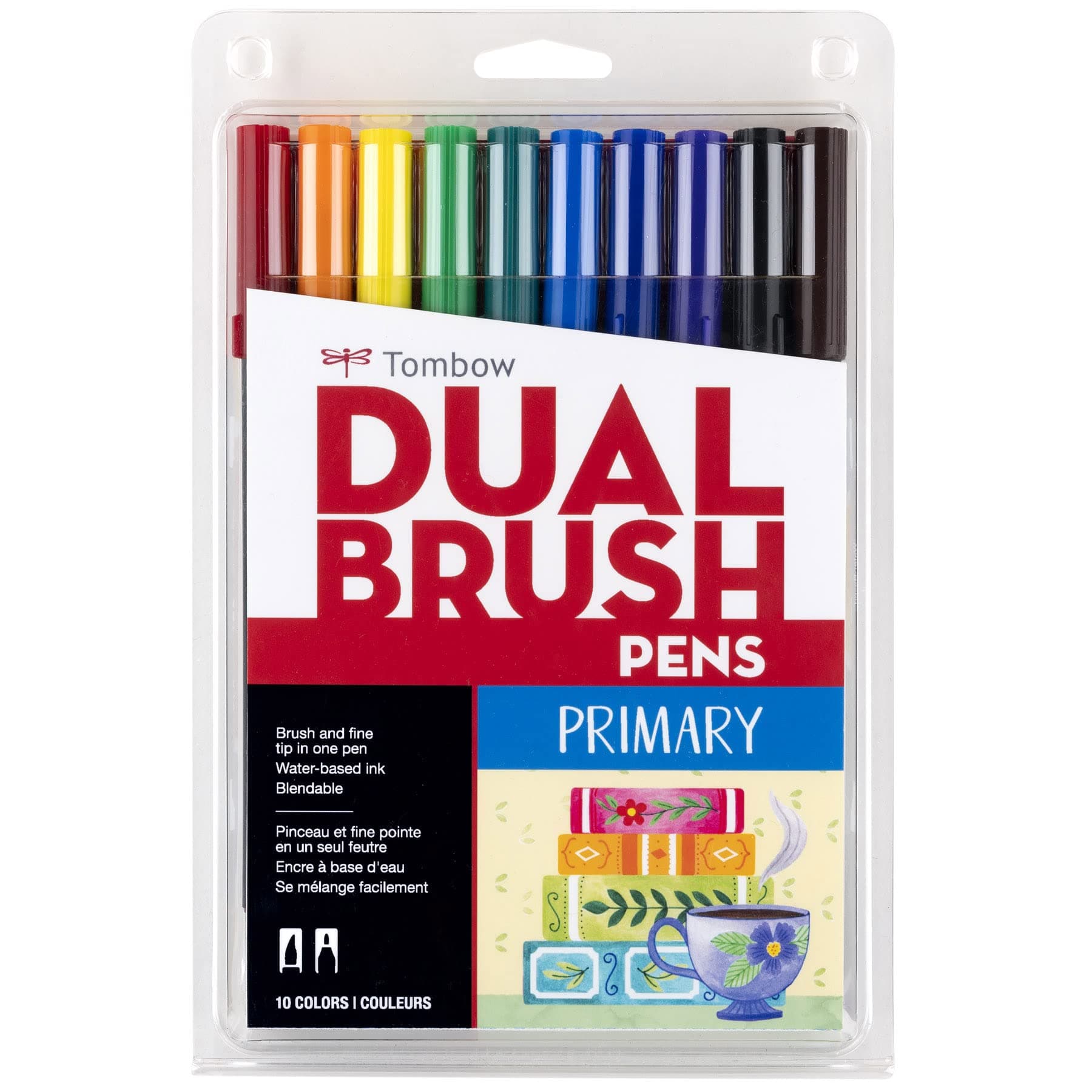 Tombow Dual Brush Pens 10/Pkg-Primary