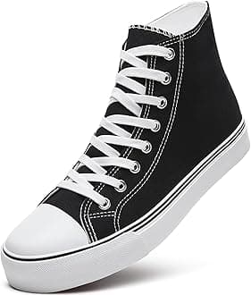 Men's High Top Canvas Sneakers Lace Up Classic Casual Walking Shoes