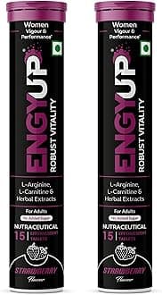 Robust Vitality Booster for Woman | Boost Energy & Stamina | Ashwagandha, Safed Musli, Ginseng, Gokharu, Shatavari, Fenugreek, Arginine, Carnitine | 30 Effervescent Tablets | Strawberry Flavor