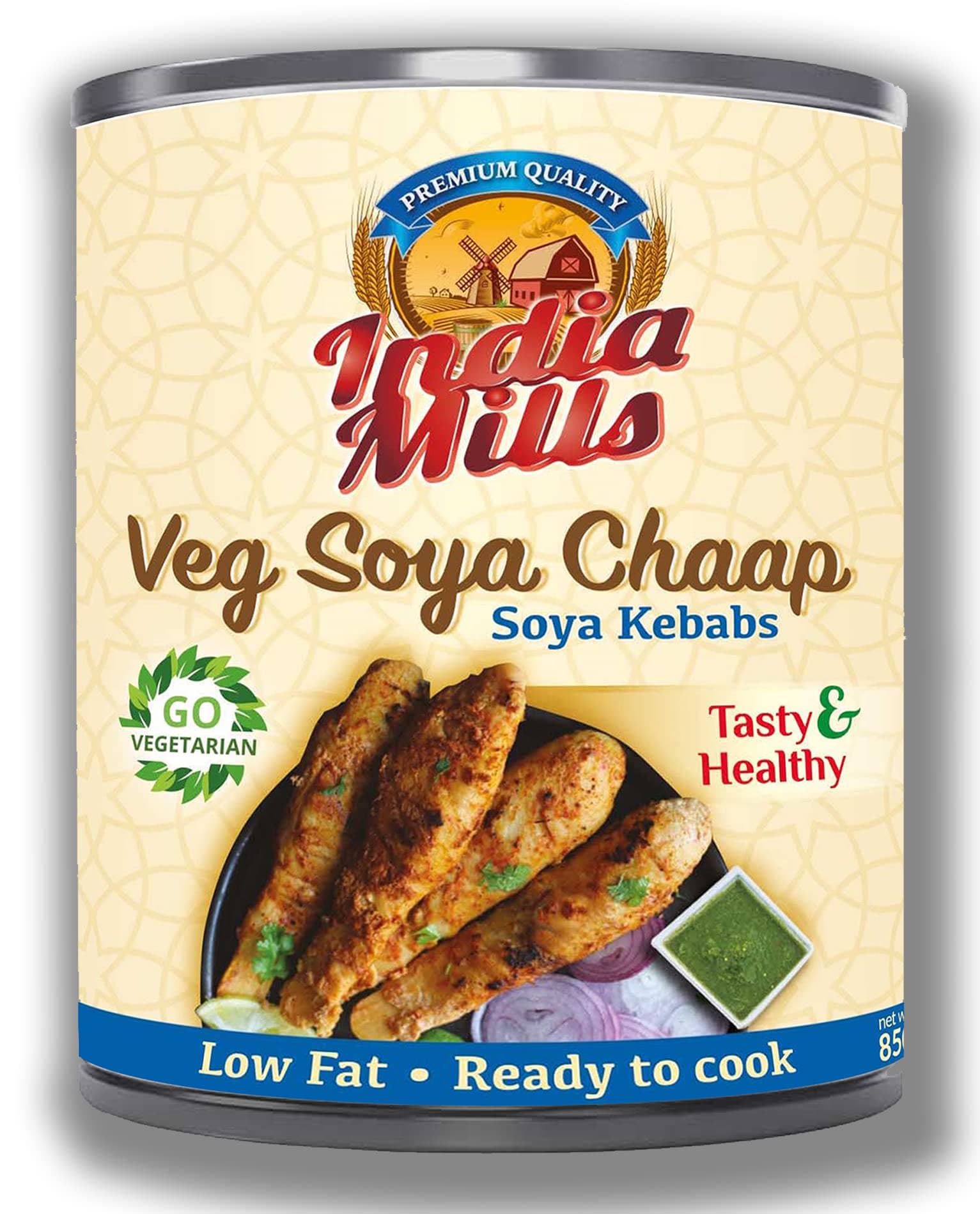 INDIA MILLS Veg Soya Chaap Kebabs, 850 gm