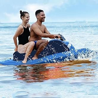 Foldable 2-In-1 Electric Inflatable Jet Ski & Diving Underwater Scooter W/ 500w 60 Mins Brushless Motor,10000mah Battery - 9km/H For Adults And Kids Sea Diving Swimming Equipment ,BlueOnlyboat