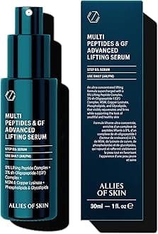 Multi Peptides & Growth Factor Collagen Boosting Face Serum | Skin Tightening Anti-Aging Complex with 9% Peptides| Firms Sagging Skin & Visibly Reduces Wrinkles (1 oz)