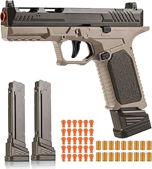 Toy Gun, Soft Bullet Pistol Toy, Toy Foam Blaster with 40 Soft Bullets, Shell Ejecting Toy Gun, Shooting Game Educational Toys for Boys & Girls Age 8+ (Sand Green)