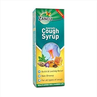 Zandu Ayurvedic Cough Syrup | With 16 Effective Ayurvedic Ingredients | Quick & Lasting Relief | Non-Drowsy | For All Types of Cough | 200 ML