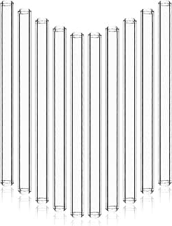 8 Inch Long 10 Pieces Glass Borosilicate Blowing Tubes 12 mm OD 2mm Thick Wall Tubing Clear Tubes