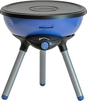 Party Grill 200 CV, portable camping BBQ with various cooking options, gas camping stove and BBQ in one, with non-stick grilling plate and pan support