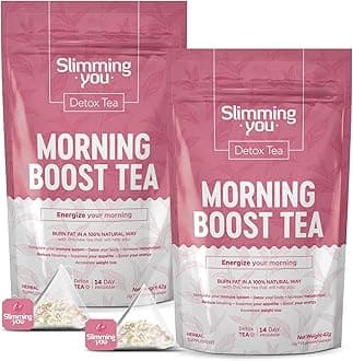 Detox Tea Morning Boost Tea (2 Pack), All Natural Herbal Tea for Detox and Colon Cleanse, Non-GMO, Vegan (28 Tea Bags Total)