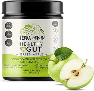 - Healthy Gut Green Apple | 30-Servings with L-Glutamine, Zinc, Glucosamine, Slippery Elm Bark, Marshmallow Root and More!
