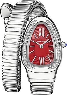 Snake Bracelet Watch for Women, Elegant Bangle Wrist Watch with Flexible Wrap Strap Design, Fashion Jewelry Style Quartz Watch, Adjustable Cuff Watch for Dress & Gift