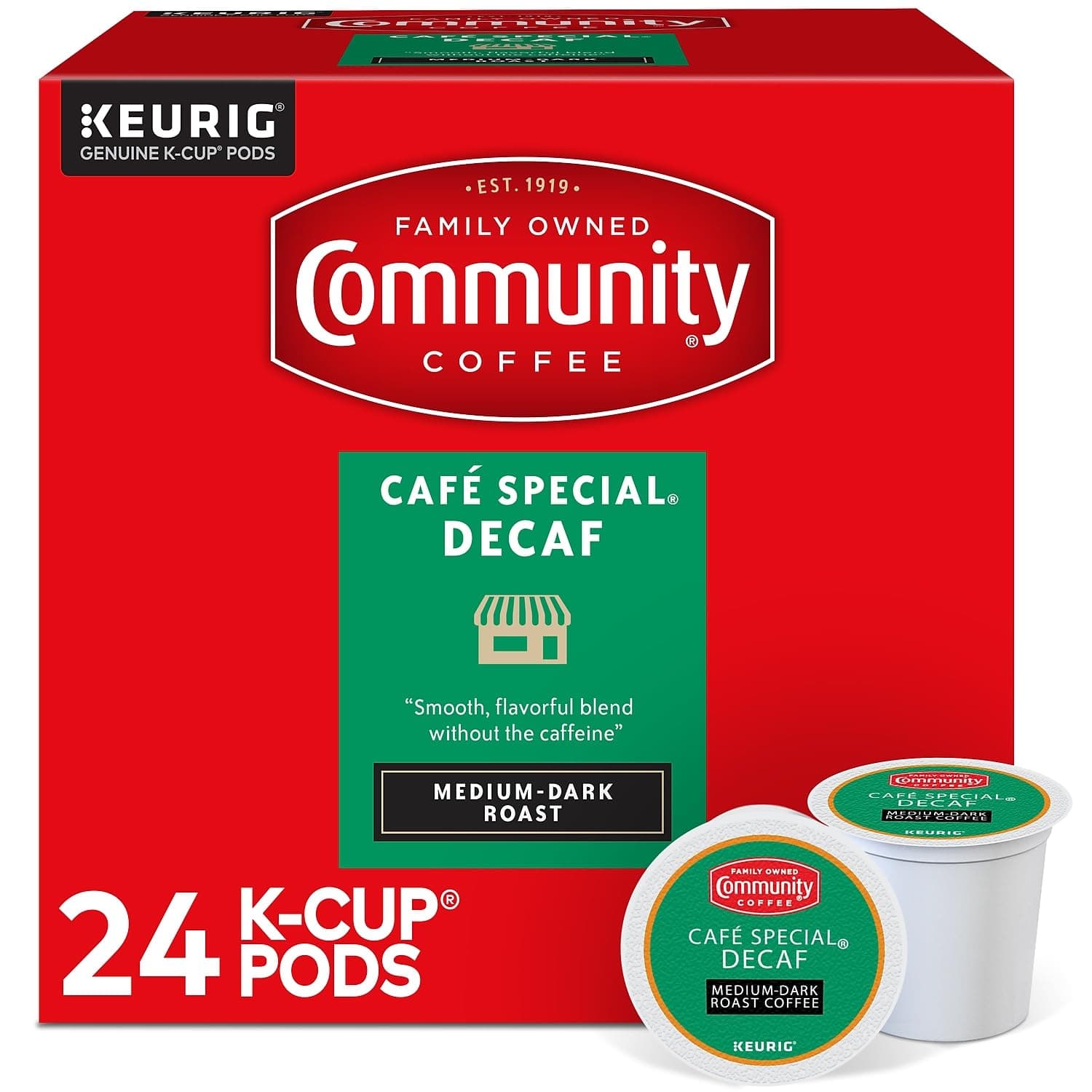 Cafe Special Decaf 24 Count Coffee Pods, Medium Dark Roast, Compatible with Keurig 2.0 K-Cup Brewers, 24 Count (Pack of 1)