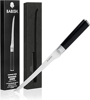 Babish 8-Inch Boning Knife – High-Carbon 1.4116 German Steel Kitchen Knife – Professional Cutlery for Precise Meat and Fish Deboning