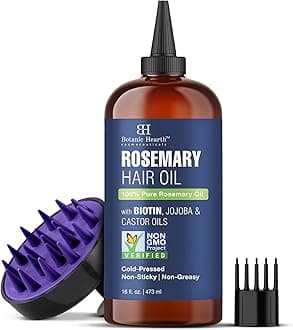 Botanic Hearth Hair Oil for Hair Growth | Rosemary Oil for Hair Growth with Biotin, Castor & Jojoba | Hair Relaxers & Dry Scalp Treatment | Color Safe | All Hair Types | 16 Fl Oz