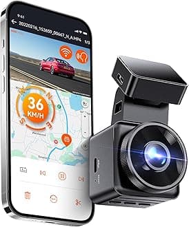 Vantrue E1 Lite 1080P Dash Cam, Mini Car Camera with Night Vision, 60fps Dash Cam with GPS and Speed, Wi-Fi APP Control, Loop Recording, Voice Control, 24H Parking Mode, Support 512GB