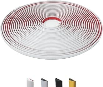 52.5 Ft Peel and Stick Wall Molding Trim, D-Shape Flexible Molding Trim White(Paintable) for Backsplash, Mirror, Wall, Window & Door Frames, Waterproof Self Adhesive Trim(W:0.4", T:0.1")