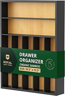 ROYAL CRAFT WOOD Premium Bamboo Kitchen Utensil Rack: Elegant Organizer and Spacious Utensil Holder for Streamlined Kitchen Storage