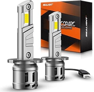 SEALIGHT H1 Fog Bulbs, 40000LM 6500K Cool White, 1:1 Mini Size, H1 Bulb Light with 13000RPM Cooling Fan, 3 Mins Plug-N-Play, IP67 Waterproof Non-polarity, Pack of 2