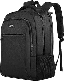 MATEIN Business Laptop Backpack, 15.6 Inch Travel Laptop Bag Rucksack with USB Charging Port, Water-Resistant Bag Daypack for Work College Computer Men Women Backpack, Black