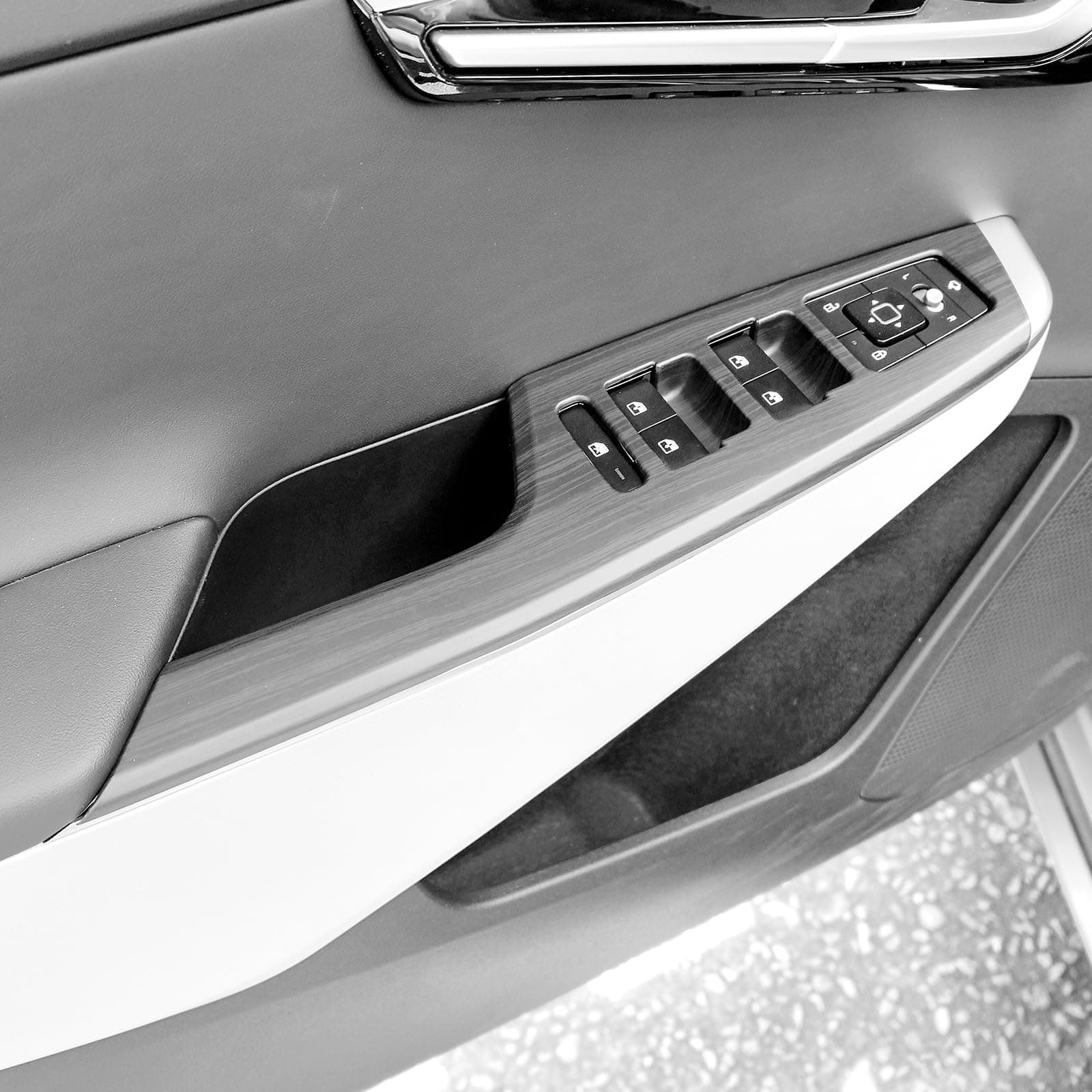 Window Switch Panel Trim Covers Compatible with Kia EV6 2022-2025 Accessories (Wood Grain)