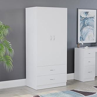 Vida Designs Riano Wardrobe, With Shelf & Hanging Rail Bedroom Storage Furniture (White, 2 Door & 2 Drawer)
