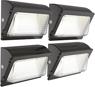 HYPERLITE 120W 15600LM LED Wall Light Pack Commercial Industrial LED Wall Lights for Parking Lot House Warehouse 4 Pack