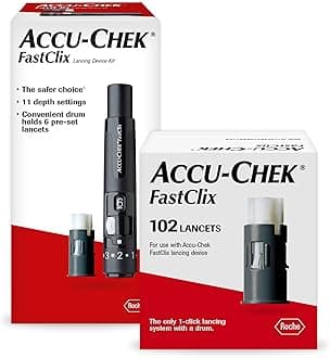 Accu-Chek FastClix Diabetes Lancing Device and 108 FastClix Lancets for Diabetic Blood Glucose Testing (Packaging May Vary)
