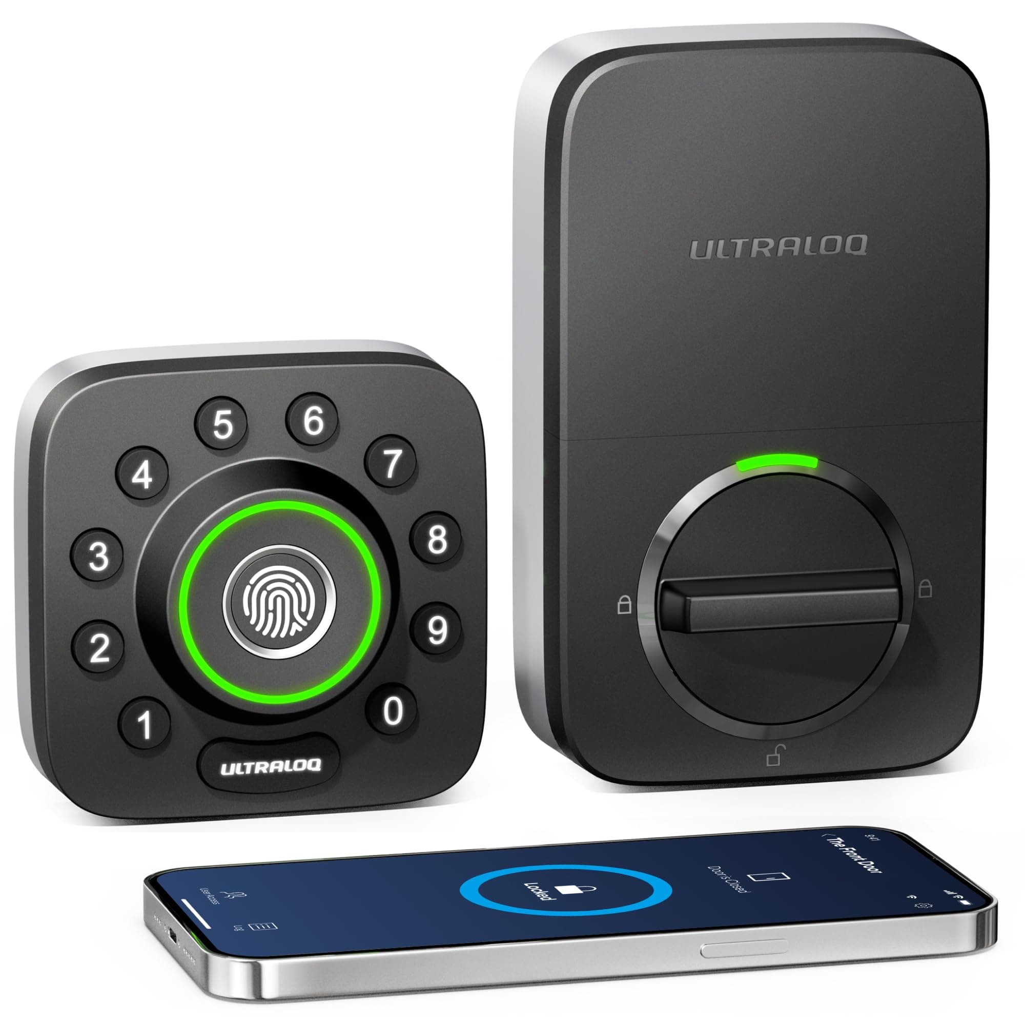 U-Bolt Pro Smart Lock, Keyless Entry Door Lock via Bluetooth, Smartphone, Fingerprint ID, Anti-peep Keypad, Auto Unlock, Smart Lock for Front Door, Smart Deadbolt Lock, IP65 Waterproof