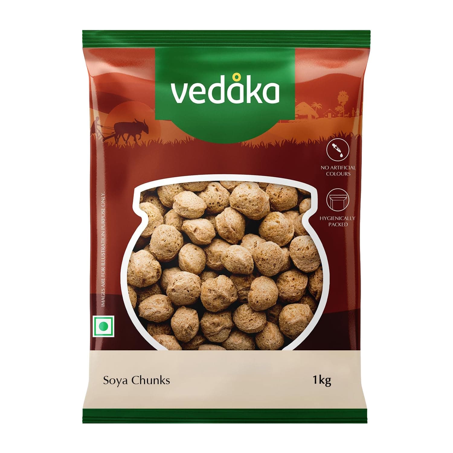 Amazon Brand- Vedaka Soy Chunks, 1 Kg