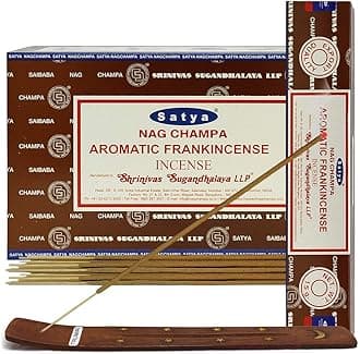 Aromatic Frankinsence Incense Sticks and Incense Stick Holder Bundle Insence Insense Satya Incense