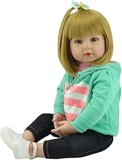 Funny House 18 inch 48 cm New Realistic Lifelike That Looks Real Real Baby Doll Soft Silicone Vinyl Toddler Baby Doll Toy for Children Kids Christmas Birthday