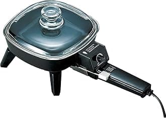 SK-45 6" Non-Stick Electric Skillet with Glass Lid, Black, 7.7"D x 9"W x 6.6"H