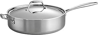 Tramontina 80116/073DS Gourmet Stainless Steel Induction-Ready Tri-Ply Clad Covered Deep Saute Pan, 6-Quart, NSF Certified, Made in Brazil