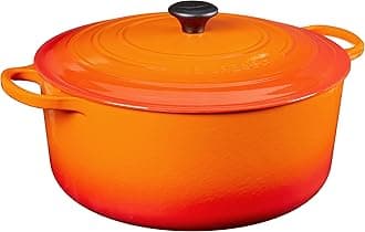 Le Creuset LS2501-342 Enameled Cast Iron 13.25 quart Signature Round Dutch Oven Flame