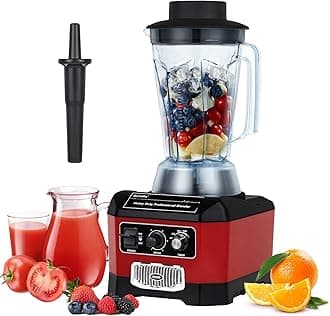 BioloMix Heavy Duty Commercial Blender, 2200W 60Oz Professional Kitchen Blender Smoothies, Shakes, Ice and Frozen Fruit, Optional Dry Grains Container