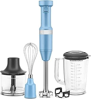 Variable Speed Corded Hand Blender with Accessories, Blue Velvet, KHBV83VB