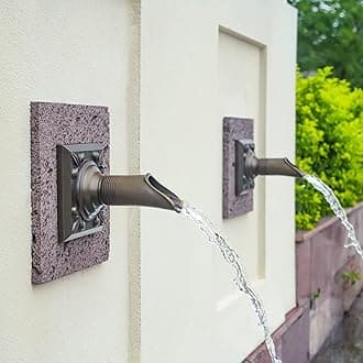 Solid Brass Made Exquisite Handcrafted Waterfall Spout for Landscape, Water Fountain Spout Scupper Luxury Decoration for Pools, Ponds, Water Walls