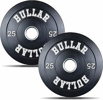 - BULLAR Olympic Black Bumper Plates,Rubber Coated spare weight plates 51 mm (50 KG SET (25KGX2))
